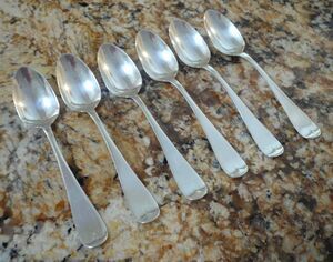 Towle Antique 1880 Tipped 6 Sterling Silver 5'Oclock Teaspoons Coffee Spoons